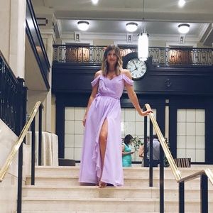 Lilac maxi prom/ bridesmaid dress